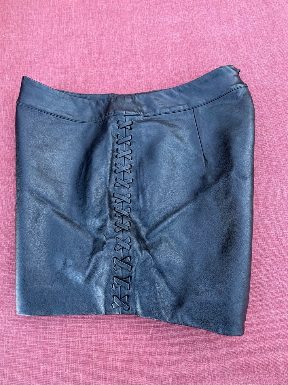 Topshop Black Faux Leather Women’s Lace-Up Side.